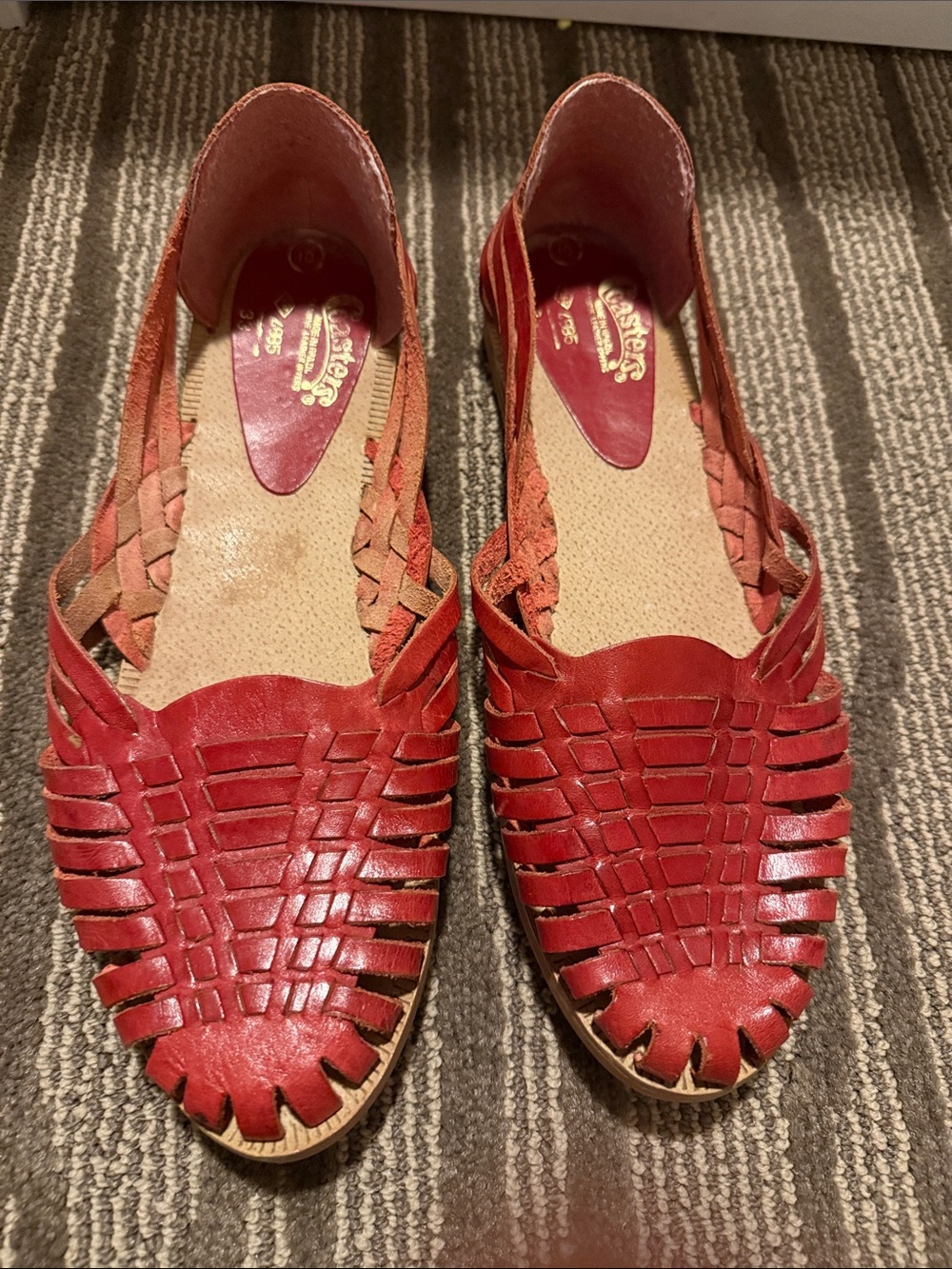 Coasters Woven Leather Flats Womens Slip-On